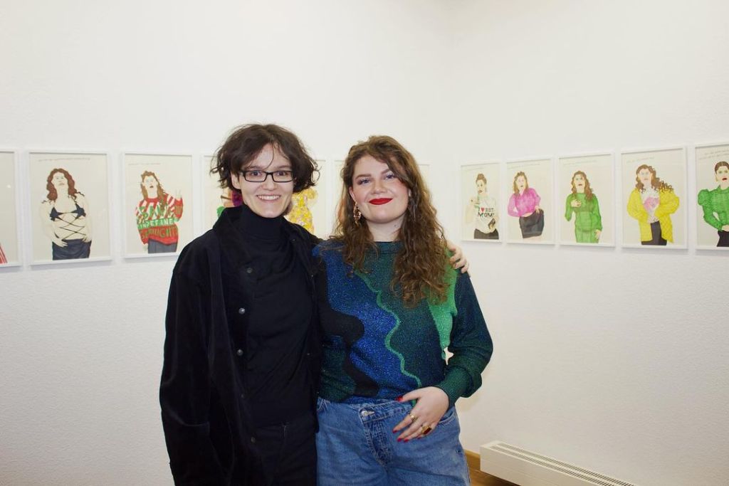 Giovanna-Beatrice Carlesso und Luca Mercedes Braig am Abend der Vernissage
